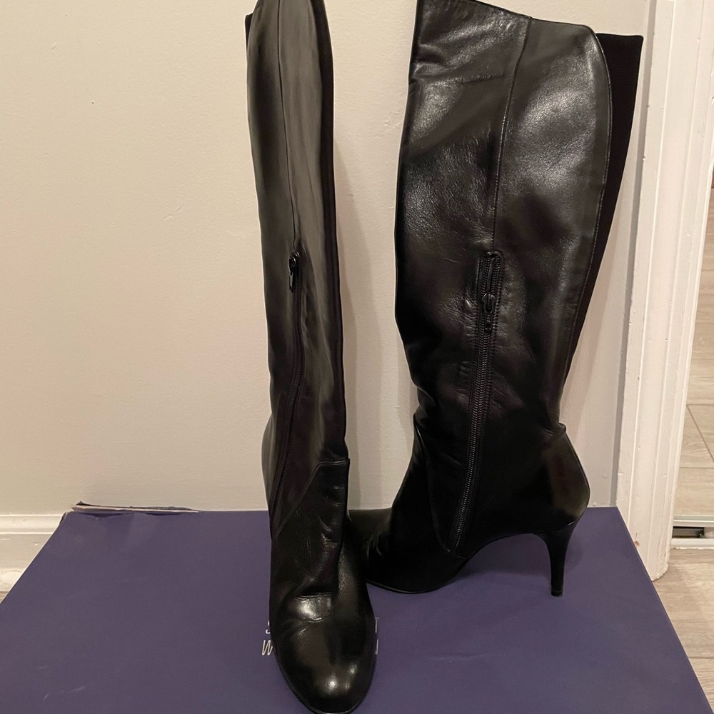Stuwart Weitzman Black Napa Leather “Park” 8.5
